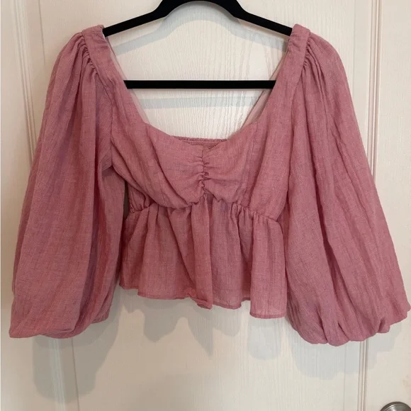 Show Me Your MuMu Dusty Rose Blouse Sleeves - Picture 3 of 8